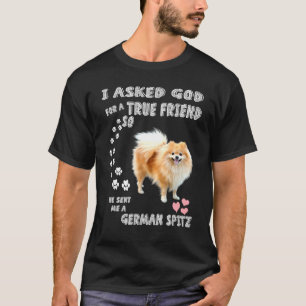 Deutscher Spitz Mama Fluffy Dog Vater Druck Niedli T-Shirt