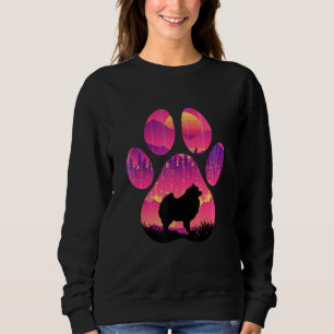 Deutscher Spitz Pfote Mama Papa Hund Frauen Männer Sweatshirt