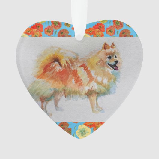 Deutscher Spitz Spitz Hund Weihnachtsschmuck Ornament (Vorderseite)