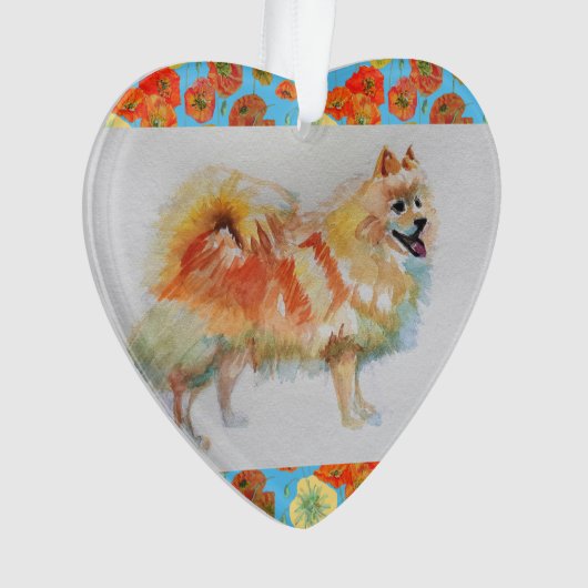Deutscher Spitz Spitz Hund Weihnachtsschmuck Ornament (Vorderseite)