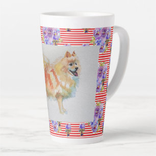 Deutscher Spitz Spitz Watercolor Hund Latte Tasse