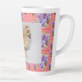 Deutscher Spitz Spitz Watercolor Hund Latte Tasse (Rechts)