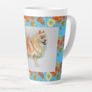 Deutscher Spitz Spitz Watercolor Hund Latte Tasse