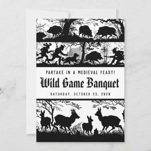 Deutscher Stil Mittelalterliches Fest Wild Game Di Einladung (Vorderseite)