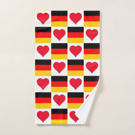 Deutscher Stolz über deutsche Flagge und Herzmuste Handtuch