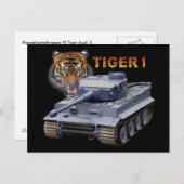 Deutscher Tiger 1 Tank Postkarte (Vorne/Hinten)