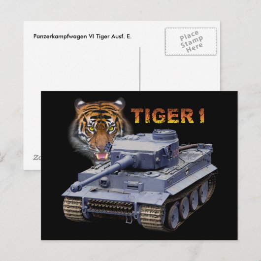Deutscher Tiger 1 Tank Postkarte (Vorne/Hinten)