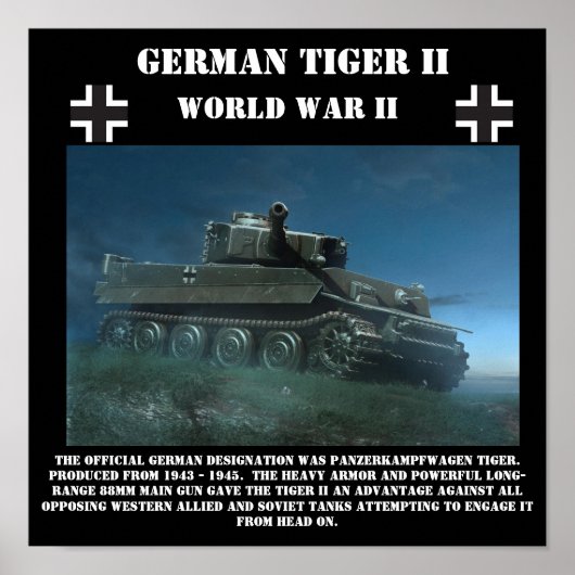Deutscher Tiger II - Schwerer Tank - Zweite Weltkr Poster (Vorne)