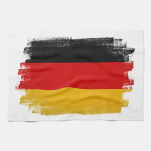 Deutscher Wachsbleistift skizzierte Flagge Küchentuch