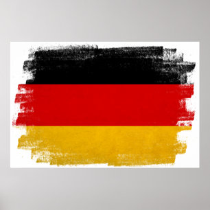 Deutscher Wachsbleistift skizzierte Flagge Poster