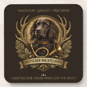 Deutscher Wachtelhund  , Jagdlogo Getränkeuntersetzer
