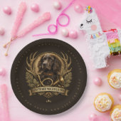 Deutscher Wachtelhund  , Jagdlogo Pappteller (Party)
