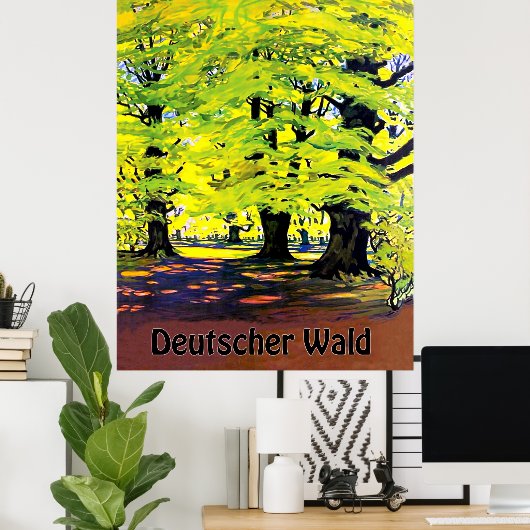 Deutscher Wald, deutscher Wald im Sommer Poster (Heimbüro)