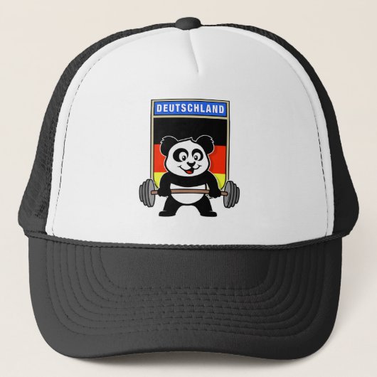 Deutscher Weightlift Panda Truckerkappe (Vorderseite)