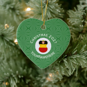 Deutscher Weihnachtsengel mit Herz - personalisier Keramik Ornament
