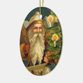 Deutscher Weihnachtsmann in den gelben Keramikornament (Links)