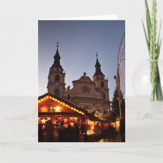 Deutscher Weihnachtsmarkt Feiertagskarte (Vorderseite)