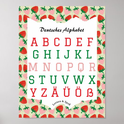 Deutsches Alphabet lernen & Spaß Poster (Vorne)