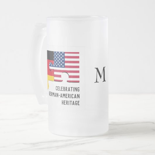 DEUTSCHES AMERIKANISCHES Erbe | Monogramm Mattglas Bierglas (Vorderseite Links)