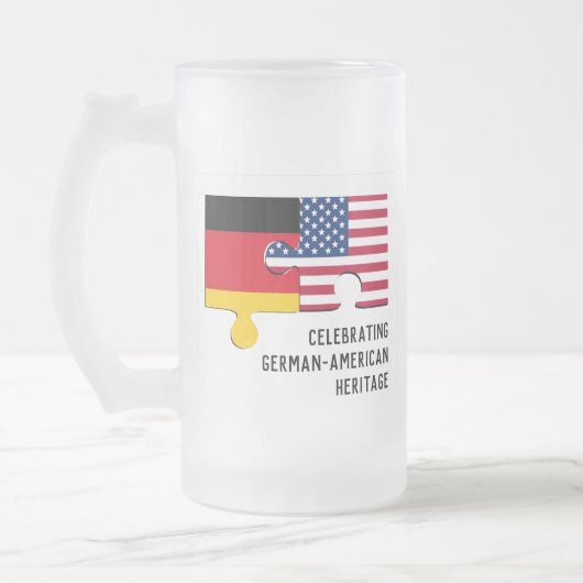 DEUTSCHES AMERIKANISCHES Erbe | Monogramm Mattglas Bierglas (Links)