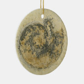 Deutsches Ammonit mit Dendriten Keramik Ornament (Rechts)