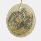 Deutsches Ammonit mit Dendriten Keramik Ornament (Links)