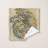 Deutsches Ammonit mit Dendriten "paläochisch" Badhandtuch Set (Waschlappen)