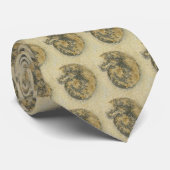 Deutsches Ammonit mit Dendriten "paläochisch" Krawatte (Gerollt)