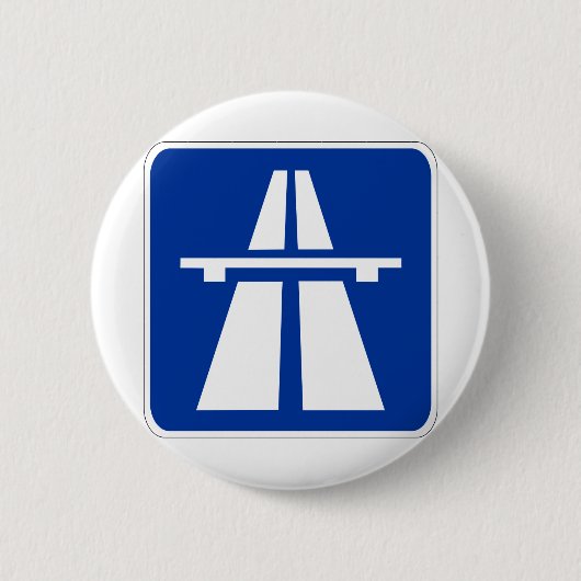deutsches Autobahnzeichen Button (Vorderseite)