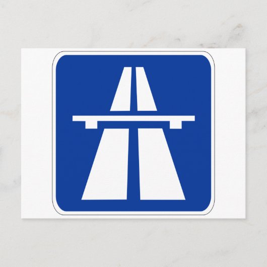 deutsches Autobahnzeichen Postkarte (Vorderseite)