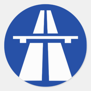 deutsches Autobahnzeichen Runder Aufkleber