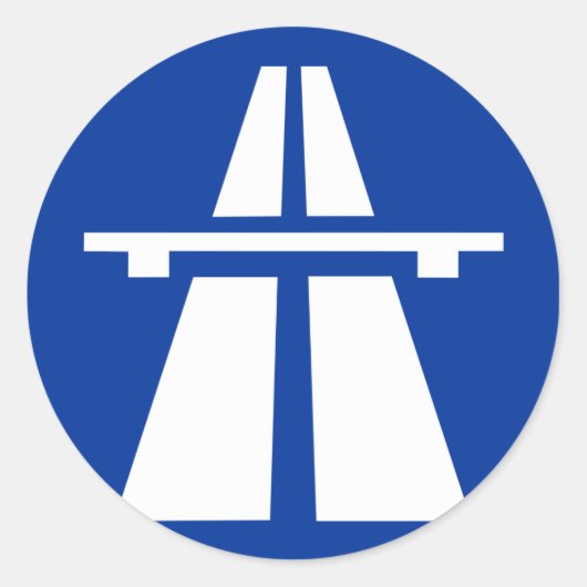 deutsches Autobahnzeichen Runder Aufkleber (Vorderseite)