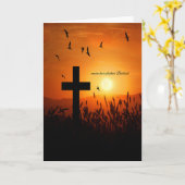 DEUTSCHES Beileid Condoleances Sunset Cross Karte (Gelbe Blume)