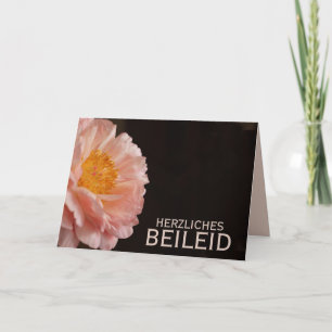 Deutsches Beileid Pink Peony Karte