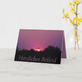 Deutsches Beileid Pink Sunset Karte (Gelbe Blume)
