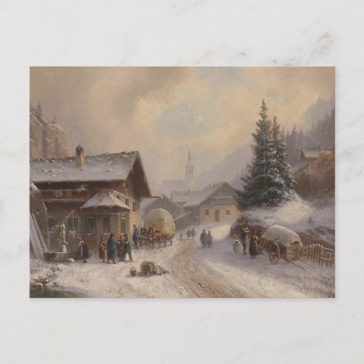 Deutsches Dorf im Winter Postkarte (Vorderseite)