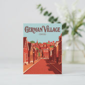 Deutsches Dorf USA Postkarte (Stehend Vorderseite)