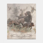 Deutsches Drahthaar-Bindeband Außenkissen Fleecedecke (Vorderseite)