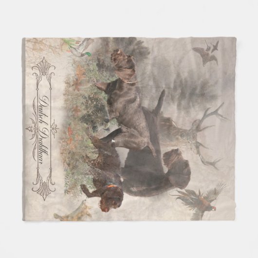 Deutsches Drahthaar-Bindeband Außenkissen Fleecedecke (Vorderseite (Horizontal))