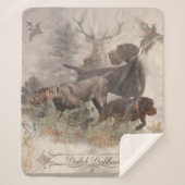 Deutsches Drahthaar-Bindeband Außenkissen Sherpadecke (Vorderseite)