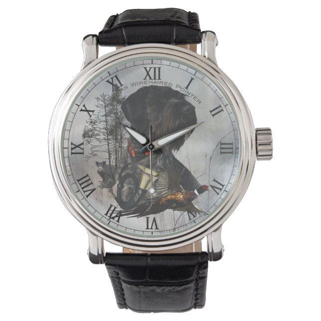 Deutsches Drahthaar Pointer Armbanduhr (Vorderseite)