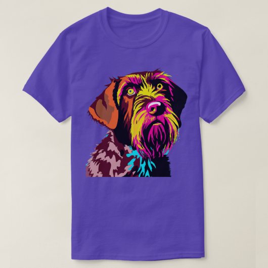 Deutsches Drahthaar Pointer Art Hund Lover Geschen T-Shirt (Design vorne)