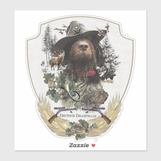 Deutsches Drahthaar Pointer Aufkleber (Blatt)