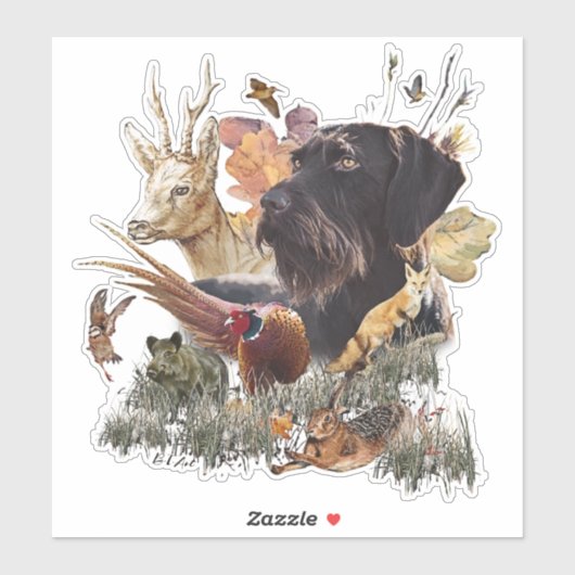 Deutsches Drahthaar Pointer Aufkleber (Blatt)