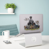 Deutsches Drahthaar Pointer Aufkleber (Laptop auf Schreibtisch)