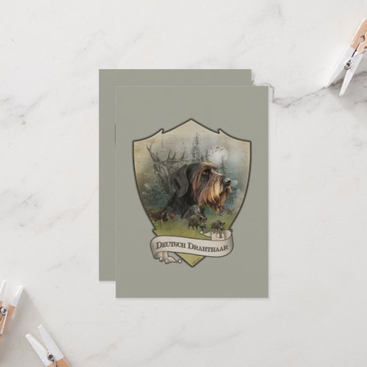 Deutsches Drahthaar Pointer, Boarenjagd Karte (Vorderseite/Rückseite Beispiel)