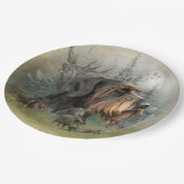 Deutsches Drahthaar Pointer, Boarenjagd Pappteller (Schrägansicht)