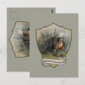 Deutsches Drahthaar Pointer, Boarenjagd Postkarte (Vorne/Hinten)