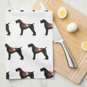 Deutsches Drahthaar Pointer Boho Silhouette Geschirrtuch (Viertel Falte)