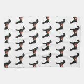 Deutsches Drahthaar Pointer Boho Silhouette Geschirrtuch (Horizontal)